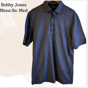 Bobby Jones Blue Polo Shirt Classic Knit Sz Medium EUC